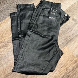 Petite Boohoo Leather Skinny Jeans